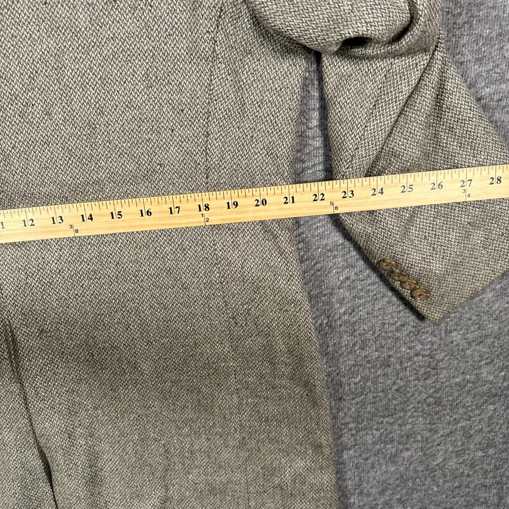 Burberry Sport Coat Mens 43R Tan 100% Wool Tweed Two Button Blazer USA Union